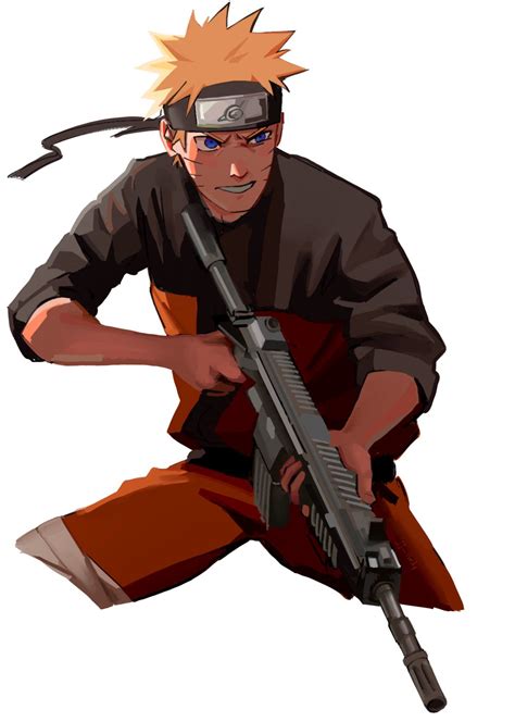 Uzumaki Naruto Has a Gun .